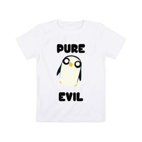 Детская футболка хлопок с принтом Пингвин в Петрозаводске, 100% хлопок | круглый вырез горловины, полуприлегающий силуэт, длина до линии бедер | adventure time | время приключений | гантер | пингвин