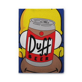 Обложка для автодокументов с принтом Homer в Петрозаводске, натуральная кожа |  размер 19,9*13 см; внутри 4 больших “конверта” для документов и один маленький отдел — туда идеально встанут права | duff beer | simpsons | гомер