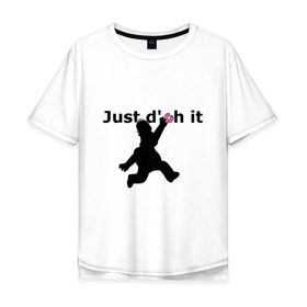Мужская футболка хлопок Oversize с принтом Just Doh It в Петрозаводске, 100% хлопок | свободный крой, круглый ворот, “спинка” длиннее передней части | doh | donut | homer | simpsons | гомер | пончик