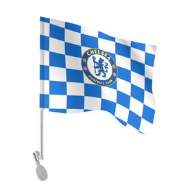 Флаг для автомобиля с принтом FC Chelsea в Петрозаводске, 100% полиэстер | Размер: 30*21 см | Тематика изображения на принте: chelsea | england | football | logo | london | sport | англия | лига | лого | спорт | фк | футбол | футбольный клуб | челси | эмблема