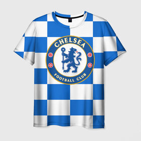 Мужская футболка 3D с принтом FC Chelsea в Петрозаводске, 100% полиэфир | прямой крой, круглый вырез горловины, длина до линии бедер | chelsea | england | football | logo | london | sport | англия | лига | лого | спорт | фк | футбол | футбольный клуб | челси | эмблема