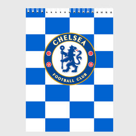 Скетчбук с принтом FC Chelsea в Петрозаводске, 100% бумага
 | 48 листов, плотность листов — 100 г/м2, плотность картонной обложки — 250 г/м2. Листы скреплены сверху удобной пружинной спиралью | Тематика изображения на принте: chelsea | england | football | logo | london | sport | англия | лига | лого | спорт | фк | футбол | футбольный клуб | челси | эмблема
