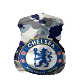 Бандана-труба 3D с принтом FC Chelsea Camouflage в Петрозаводске, 100% полиэстер, ткань с особыми свойствами — Activecool | плотность 150‒180 г/м2; хорошо тянется, но сохраняет форму | Тематика изображения на принте: 