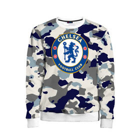 Детский свитшот 3D с принтом FC Chelsea Camouflage в Петрозаводске, 100% полиэстер | свободная посадка, прямой крой, мягкая тканевая резинка на рукавах и понизу свитшота | 