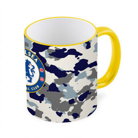 Кружка 3D с принтом FC Chelsea Camouflage в Петрозаводске, керамика | ёмкость 330 мл | Тематика изображения на принте: 