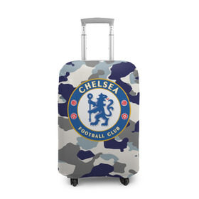 Чехол для чемодана 3D с принтом FC Chelsea Camouflage в Петрозаводске, 86% полиэфир, 14% спандекс | двустороннее нанесение принта, прорези для ручек и колес | 