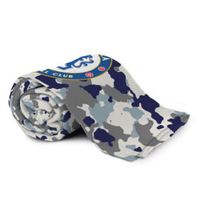 Плед 3D с принтом FC Chelsea Camouflage в Петрозаводске, 100% полиэстер | закругленные углы, все края обработаны. Ткань не мнется и не растягивается | 