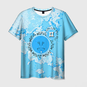 Мужская футболка 3D с принтом Близнецы в Петрозаводске, 100% полиэфир | прямой крой, круглый вырез горловины, длина до линии бедер | gemini | близнецы | звезды | знаки зодиака | космос | созвездие