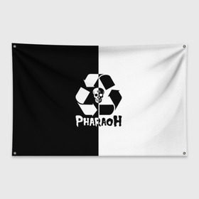 Флаг-баннер с принтом Pharaoh в Петрозаводске, 100% полиэстер | размер 67 х 109 см, плотность ткани — 95 г/м2; по краям флага есть четыре люверса для крепления | pharaoh | rap | голубин | реп | рэп | фараон | фристайл | хип хоп | хипхоп