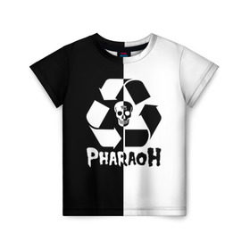 Детская футболка 3D с принтом Pharaoh в Петрозаводске, 100% гипоаллергенный полиэфир | прямой крой, круглый вырез горловины, длина до линии бедер, чуть спущенное плечо, ткань немного тянется | pharaoh | rap | голубин | реп | рэп | фараон | фристайл | хип хоп | хипхоп