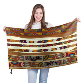 Флаг 3D с принтом Африканская мозаика в Петрозаводске, 100% полиэстер | плотность ткани — 95 г/м2, размер — 67 х 109 см. Принт наносится с одной стороны | afrika | pattern | африка | африканские мотивы | африканские узоры | солнце | узор | этника | южный континент