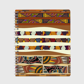 Тетрадь с принтом Африканская мозаика в Петрозаводске, 100% бумага | 48 листов, плотность листов — 60 г/м2, плотность картонной обложки — 250 г/м2. Листы скреплены сбоку удобной пружинной спиралью. Уголки страниц и обложки скругленные. Цвет линий — светло-серый
 | afrika | pattern | африка | африканские мотивы | африканские узоры | солнце | узор | этника | южный континент