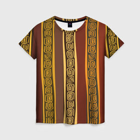 Женская футболка 3D с принтом Африканские символы в Петрозаводске, 100% полиэфир ( синтетическое хлопкоподобное полотно) | прямой крой, круглый вырез горловины, длина до линии бедер | afrika | pattern | африка | африканские мотивы | африканские узоры | солнце | узор | этника | южный континент