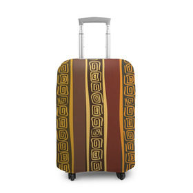 Чехол для чемодана 3D с принтом Африканские символы в Петрозаводске, 86% полиэфир, 14% спандекс | двустороннее нанесение принта, прорези для ручек и колес | Тематика изображения на принте: afrika | pattern | африка | африканские мотивы | африканские узоры | солнце | узор | этника | южный континент