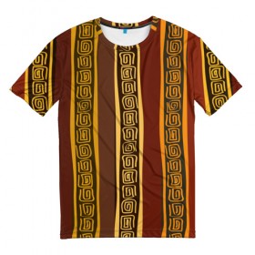 Мужская футболка 3D с принтом Африканские символы в Петрозаводске, 100% полиэфир | прямой крой, круглый вырез горловины, длина до линии бедер | afrika | pattern | африка | африканские мотивы | африканские узоры | солнце | узор | этника | южный континент