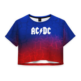 Женская футболка 3D укороченная с принтом AC/DC angel&devil в Петрозаводске, 100% полиэстер | круглая горловина, длина футболки до линии талии, рукава с отворотами | Тематика изображения на принте: ac dc | logo | music | pop | rock | usa | альтернатива | америка | металл | музыка | музыкальный | поп | рок