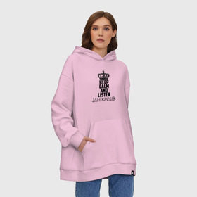 Худи SuperOversize хлопок с принтом Keep calm and listen Jah Khalib в Петрозаводске, 70% хлопок, 30% полиэстер, мягкий начес внутри | карман-кенгуру, эластичная резинка на манжетах и по нижней кромке, двухслойный капюшон
 | jah khalib | jahkhalib | snd | znnkn | бахтияр мамедов | битмейкер | джа калиб | джакалиб | джах халиб | если че | жах халиб | певец | продюсер | реп | репер | рэп | рэпер | хип хоп | хипхоп | я баха