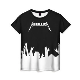 Женская футболка 3D с принтом Metallica в Петрозаводске, 100% полиэфир ( синтетическое хлопкоподобное полотно) | прямой крой, круглый вырез горловины, длина до линии бедер | metallica | группа | джеймс хэтфилд | кирк хэмметт | ларс ульрих | метал | металика | металлика | миталика | музыка | роберт трухильо | рок | трэш | трэшметал | хард | хардрок | хеви | хевиметал