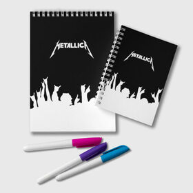 Блокнот с принтом Metallica в Петрозаводске, 100% бумага | 48 листов, плотность листов — 60 г/м2, плотность картонной обложки — 250 г/м2. Листы скреплены удобной пружинной спиралью. Цвет линий — светло-серый
 | Тематика изображения на принте: metallica | группа | джеймс хэтфилд | кирк хэмметт | ларс ульрих | метал | металика | металлика | миталика | музыка | роберт трухильо | рок | трэш | трэшметал | хард | хардрок | хеви | хевиметал