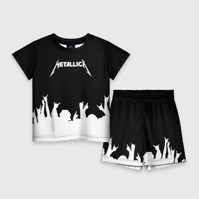 Детский костюм с шортами 3D с принтом Metallica в Петрозаводске,  |  | metallica | группа | джеймс хэтфилд | кирк хэмметт | ларс ульрих | метал | металика | металлика | миталика | музыка | роберт трухильо | рок | трэш | трэшметал | хард | хардрок | хеви | хевиметал