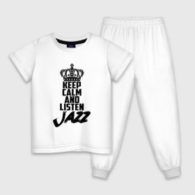 Детская пижама хлопок с принтом Keep calm and listen Jazz в Петрозаводске, 100% хлопок |  брюки и футболка прямого кроя, без карманов, на брюках мягкая резинка на поясе и по низу штанин
 | jazz | африканские ритмы | афроамериканский | блюз | вокально | гармоническая | джаз | джас | европейская | жаз | жас | инструментальная | музыка | музыкальный | регтайм | структура | фольклор