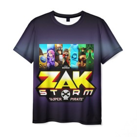 Мужская футболка 3D с принтом Zak Storm в Петрозаводске, 100% полиэфир | прямой крой, круглый вырез горловины, длина до линии бедер | zak storm | дети | зак шторм | мультфильмы | сёрфинг