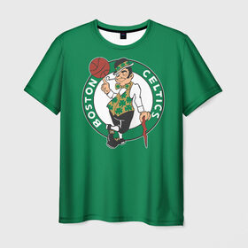 Мужская футболка 3D с принтом Boston Celtics в Петрозаводске, 100% полиэфир | прямой крой, круглый вырез горловины, длина до линии бедер | boston | boston celtics | celtics | nba | баскетбол | бостон | нба | селтикс