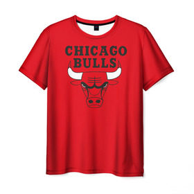 Мужская футболка 3D с принтом Chicago Bulls в Петрозаводске, 100% полиэфир | прямой крой, круглый вырез горловины, длина до линии бедер | bulls | chicago | chicago bulls | nba | баскетбол | буллз | нба | чикаго буллз