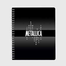 Тетрадь с принтом Участники группы Metallica в Петрозаводске, 100% бумага | 48 листов, плотность листов — 60 г/м2, плотность картонной обложки — 250 г/м2. Листы скреплены сбоку удобной пружинной спиралью. Уголки страниц и обложки скругленные. Цвет линий — светло-серый
 | metallica | группа | джеймс хэтфилд | кирк хэмметт | ларс ульрих | метал | металика | металлика | миталика | музыка | роберт трухильо | рок | трэш | трэшметал | хард | хардрок | хеви | хевиметал
