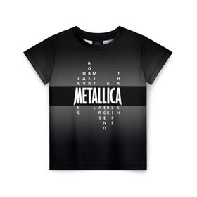 Детская футболка 3D с принтом Участники группы Metallica в Петрозаводске, 100% гипоаллергенный полиэфир | прямой крой, круглый вырез горловины, длина до линии бедер, чуть спущенное плечо, ткань немного тянется | Тематика изображения на принте: metallica | группа | джеймс хэтфилд | кирк хэмметт | ларс ульрих | метал | металика | металлика | миталика | музыка | роберт трухильо | рок | трэш | трэшметал | хард | хардрок | хеви | хевиметал