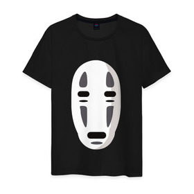 Мужская футболка хлопок с принтом Безликий Бог Каонаси_2 в Петрозаводске, 100% хлопок | прямой крой, круглый вырез горловины, длина до линии бедер, слегка спущенное плечо. | аниме | миядзаки | унесенные призраками