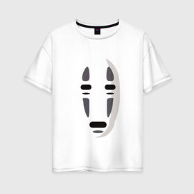 Женская футболка хлопок Oversize с принтом Безликий Бог Каонаси_2 в Петрозаводске, 100% хлопок | свободный крой, круглый ворот, спущенный рукав, длина до линии бедер
 | аниме | миядзаки | унесенные призраками