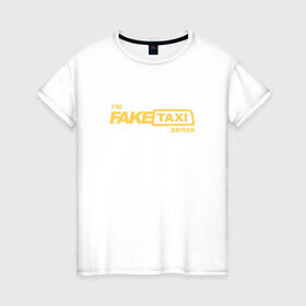 Женская футболка хлопок с принтом FakeTaxi в Петрозаводске, 100% хлопок | прямой крой, круглый вырез горловины, длина до линии бедер, слегка спущенное плечо | 