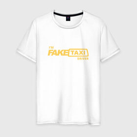 Мужская футболка хлопок с принтом FakeTaxi в Петрозаводске, 100% хлопок | прямой крой, круглый вырез горловины, длина до линии бедер, слегка спущенное плечо. | Тематика изображения на принте: 