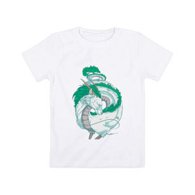 Детская футболка хлопок с принтом Хаку в Петрозаводске, 100% хлопок | круглый вырез горловины, полуприлегающий силуэт, длина до линии бедер | аниме | миядзаки | унесенные призраками