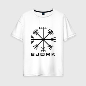 Женская футболка хлопок Oversize с принтом Bjork в Петрозаводске, 100% хлопок | свободный крой, круглый ворот, спущенный рукав, длина до линии бедер
 | biophilia | bjork | gumundsdttir | homogenic | vespertine | volta | арт | бёрк | биорк | бйорк | бъорк | бьёрк | бьорк | гудмундсдоттир | музыка | певица | поп | экспериментальная