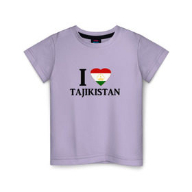 Детская футболка хлопок с принтом Я люблю Таджикистан в Петрозаводске, 100% хлопок | круглый вырез горловины, полуприлегающий силуэт, длина до линии бедер | tajik | tajikisan | tj | tjk | таджик | таджики | таджикистан | точикон