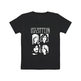 Детская футболка хлопок с принтом Группа Led Zeppelin в Петрозаводске, 100% хлопок | круглый вырез горловины, полуприлегающий силуэт, длина до линии бедер | led | led zeppelin | блюз | группа | джимми пейдж | джон генри бонэм | джон пол джонс | лед зепелен | лед зеппелин | метал | роберт плант | рок | тяжелый | фолк | хард | хардрок | хеви | хевиметал