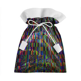 Подарочный 3D мешок с принтом Цветная иллюзия в Петрозаводске, 100% полиэстер | Размер: 29*39 см | глитч | глич | линии | полосы | разноцветный