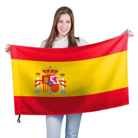 Флаг 3D с принтом Флаг сборной Испании в Петрозаводске, 100% полиэстер | плотность ткани — 95 г/м2, размер — 67 х 109 см. Принт наносится с одной стороны | испания | флаг испании