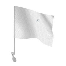 Флаг для автомобиля с принтом MERCEDES BENZ CARBON в Петрозаводске, 100% полиэстер | Размер: 30*21 см | amg | mercedes | марка | машины | мерседес