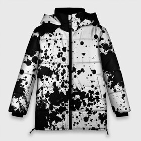 Женская зимняя куртка 3D с принтом Черно-белые капли в Петрозаводске, верх — 100% полиэстер; подкладка — 100% полиэстер; утеплитель — 100% полиэстер | длина ниже бедра, силуэт Оверсайз. Есть воротник-стойка, отстегивающийся капюшон и ветрозащитная планка. 

Боковые карманы с листочкой на кнопках и внутренний карман на молнии | abstraction | watercolor | абстракция красок | акварель | брызги красок | живопись | краска | потертость красок | размытые краски | текстуры | черно белый | яркие | яркие краски