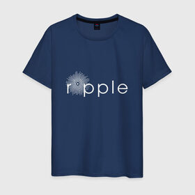 Мужская футболка хлопок с принтом Ripple в Петрозаводске, 100% хлопок | прямой крой, круглый вырез горловины, длина до линии бедер, слегка спущенное плечо. | coin | ripple | биткоин | криптовалюта | рипл