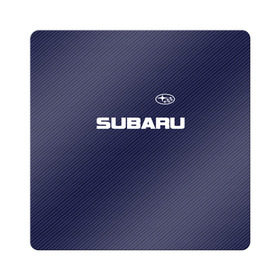 Магнит виниловый Квадрат с принтом SUBARU CARBON в Петрозаводске, полимерный материал с магнитным слоем | размер 9*9 см, закругленные углы | subaru | автомобильные | машины | субару