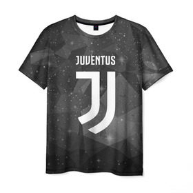 Мужская футболка 3D с принтом Juventus Cosmos в Петрозаводске, 100% полиэфир | прямой крой, круглый вырез горловины, длина до линии бедер | football | italia | juve | juventus | logo | sport | арт | италия | лига | лого | спорт | текстура | фк | футбол | футбольный клуб | эмблема | ювентус