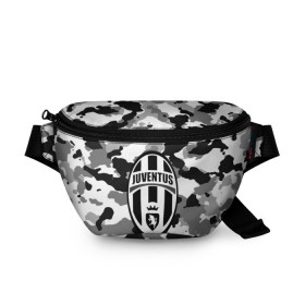 Поясная сумка 3D с принтом FC Juventus Camouflage в Петрозаводске, 100% полиэстер | плотная ткань, ремень с регулируемой длиной, внутри несколько карманов для мелочей, основное отделение и карман с обратной стороны сумки застегиваются на молнию | football | italia | juve | juventus | logo | sport | арт | италия | лига | лого | спорт | текстура | фк | футбол | футбольный клуб | эмблема | ювентус