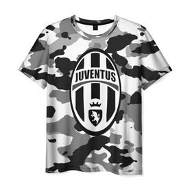 Мужская футболка 3D с принтом FC Juventus Camouflage в Петрозаводске, 100% полиэфир | прямой крой, круглый вырез горловины, длина до линии бедер | football | italia | juve | juventus | logo | sport | арт | италия | лига | лого | спорт | текстура | фк | футбол | футбольный клуб | эмблема | ювентус