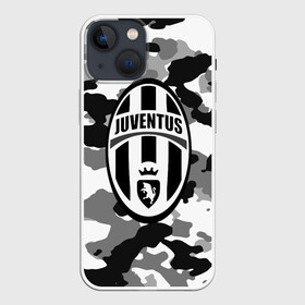 Чехол для iPhone 13 mini с принтом FC Juventus Camouflage в Петрозаводске,  |  | football | italia | juve | juventus | logo | sport | арт | италия | лига | лого | спорт | текстура | фк | футбол | футбольный клуб | эмблема | ювентус