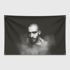 Флаг-баннер с принтом Хаски в Петрозаводске, 100% полиэстер | размер 67 х 109 см, плотность ткани — 95 г/м2; по краям флага есть четыре люверса для крепления | rap | дмитрий кузнецов | рэп | рэпер | хаски