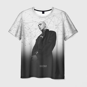Мужская футболка 3D с принтом Хаски Geometry в Петрозаводске, 100% полиэфир | прямой крой, круглый вырез горловины, длина до линии бедер | rap | дмитрий кузнецов | рэп | рэпер | хаски